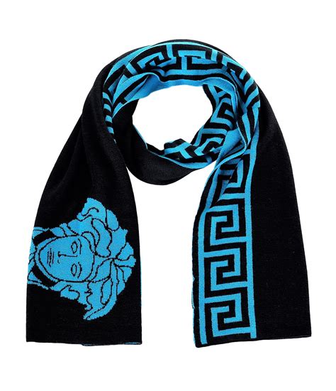 versace scarf greek key medusa turquoise|Versace Medusa Ribbed Scarf .